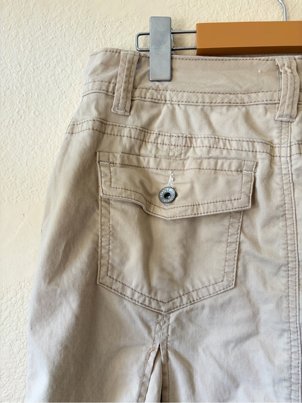 Jones & Co Beige Denim Skort Y2K Mini Skirt Built In Shorts Casual Khaki Bottoms - Picture 5 of 7
